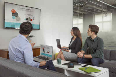 Click for large view of the Polycom Trio 8800 in use.